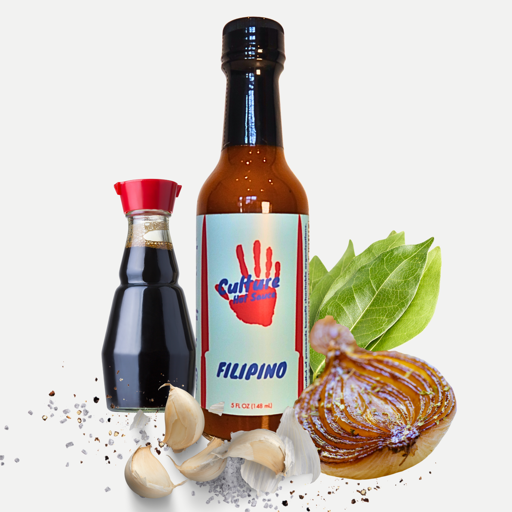 Experience a Filipino-inspired burst of flavor with this Adobo-inspired hot sauce. Crafted to be both authentic and versatile, this sauce is tangy, sweet, savory, and deeply flavorful. Made with cane vinegar, soy sauce, bay leaves, black pepper, onion, and garlic, it captures the essence of Filipino adobo while complementing a variety of dishes.