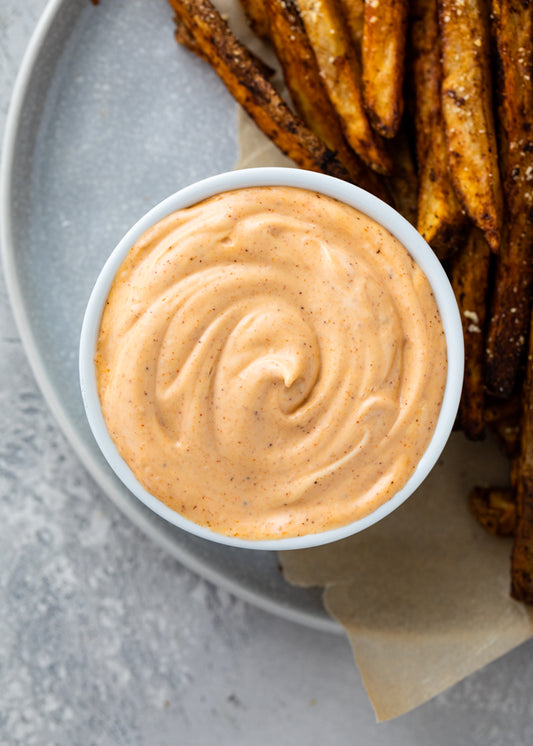 spicy mayo and french fries