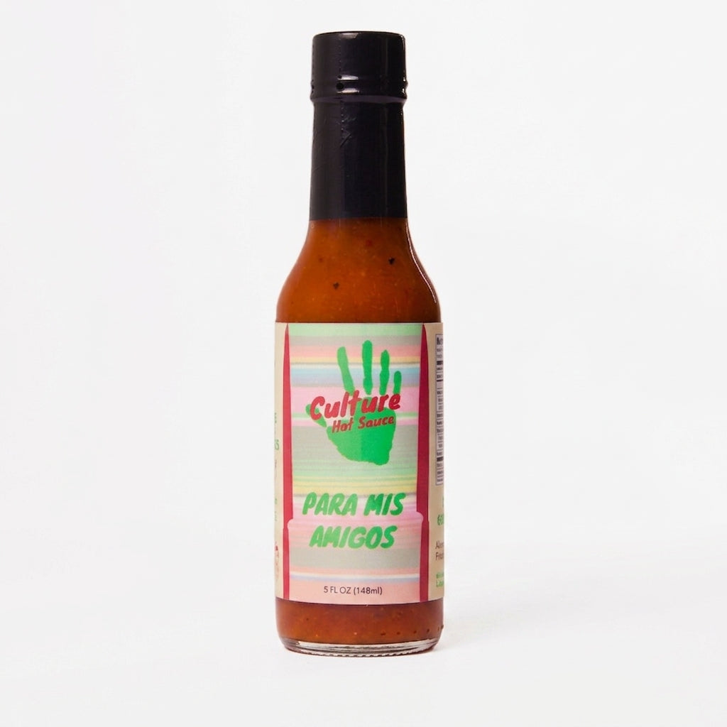 Para Mis Amigos – Mexican-Style Hot Sauce

Crafted from homegrown heirloom tomatoes, serrano chilies, and zesty lime, this everyday hot sauce delivers fresh, vibrant flavor with the perfect chili-citrus balance.

🔥 Bold & Versatile – Perfect for tacos, rice, asada, tortas, and more.
🌿 Garden-Fresh Ingredients – Made from a thriving backyard garden.

A sauce made for friends, by friends—bringing authentic Mexican-inspired heat to every meal!  Culture Hot Sauce