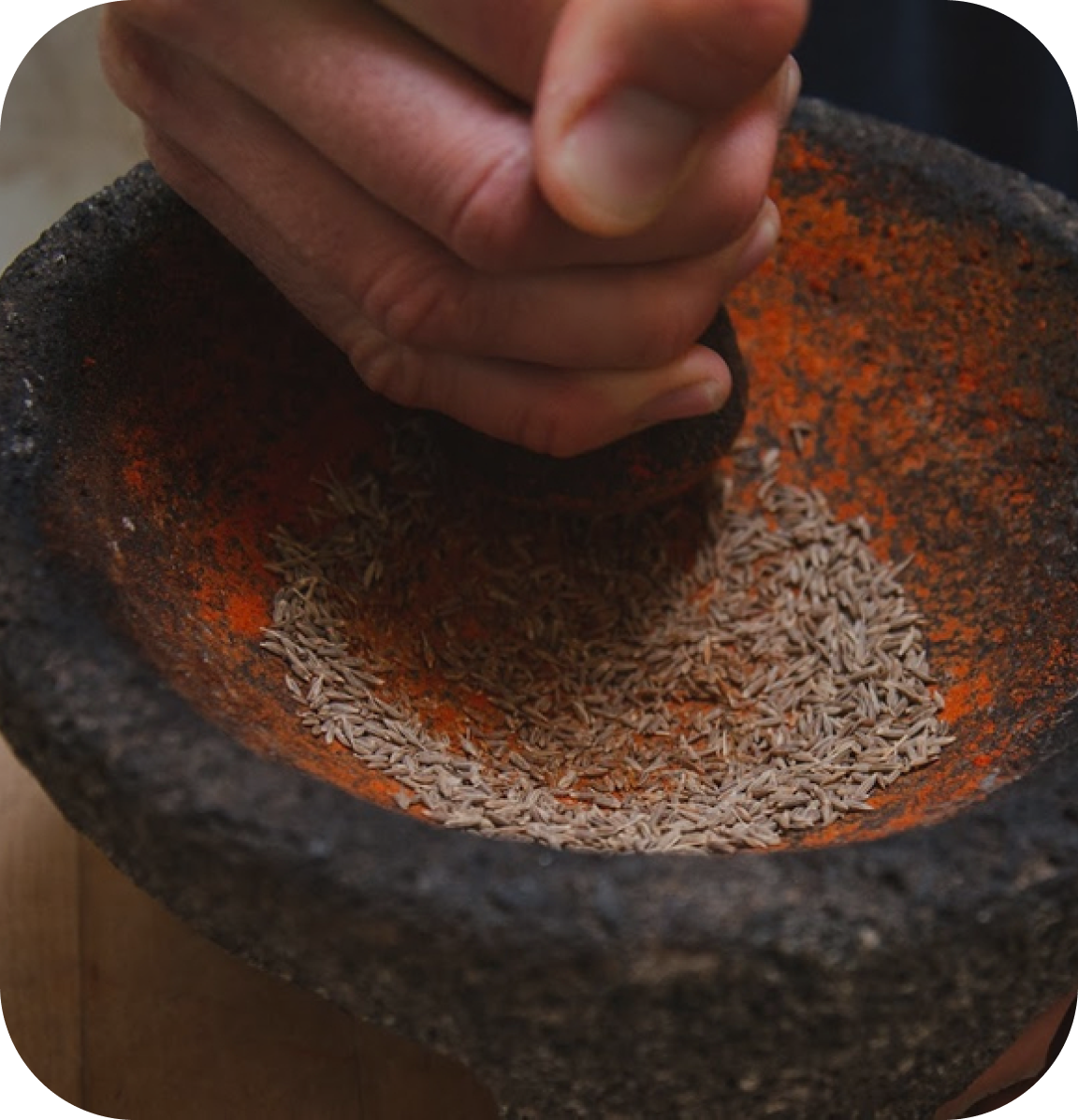 spices being ground